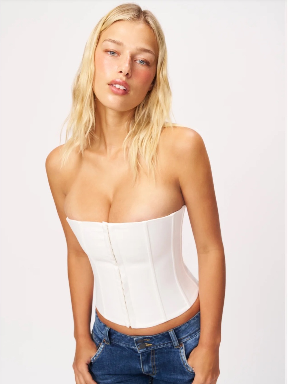 💥💥SALE!!💥💥 NWOT Strapless Satin Corset Bustier top White medium
